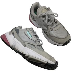 Adidas Falcon Sneakers  Gray Pink and Green Size 6